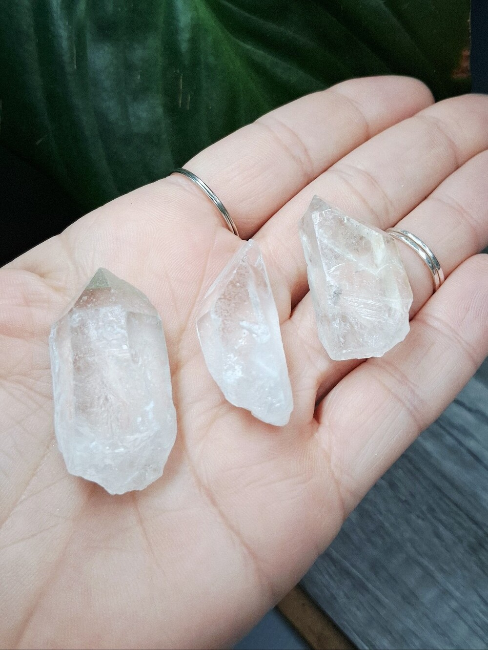 Natural Clear Quartz Crystal Trio 1"